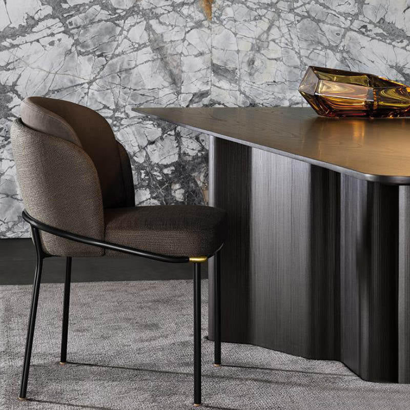 Glam Parsons Side Chair Linen Indoor Dining Chair for Living Room