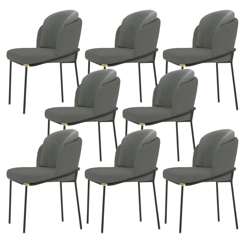 Glam Parsons Side Chair Linen Indoor Dining Chair for Living Room