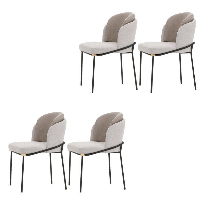 Glam Parsons Side Chair Linen Indoor Dining Chair for Living Room