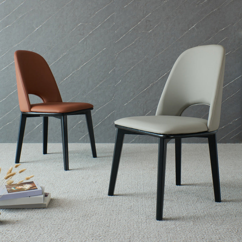 Industrial Home Indoor Chair Solid Wood Legs Dining Armless Chair