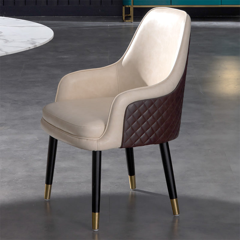 Leather Arm Chair Glam Style Indoor Dining Chair for Dining Room