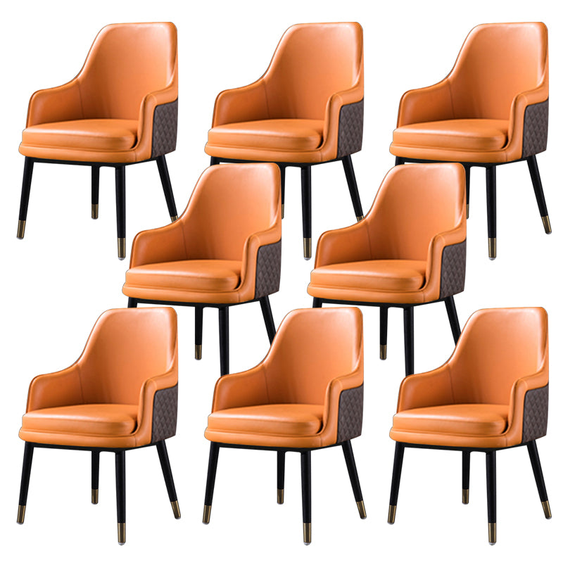 Leather Arm Chair Glam Style Indoor Dining Chair for Dining Room