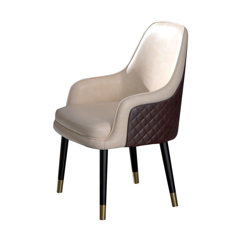 Leather Arm Chair Glam Style Indoor Dining Chair for Dining Room