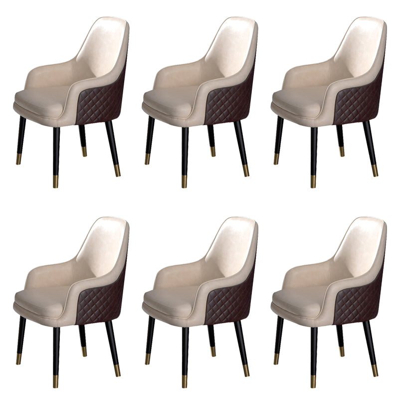 Leather Arm Chair Glam Style Indoor Dining Chair for Dining Room