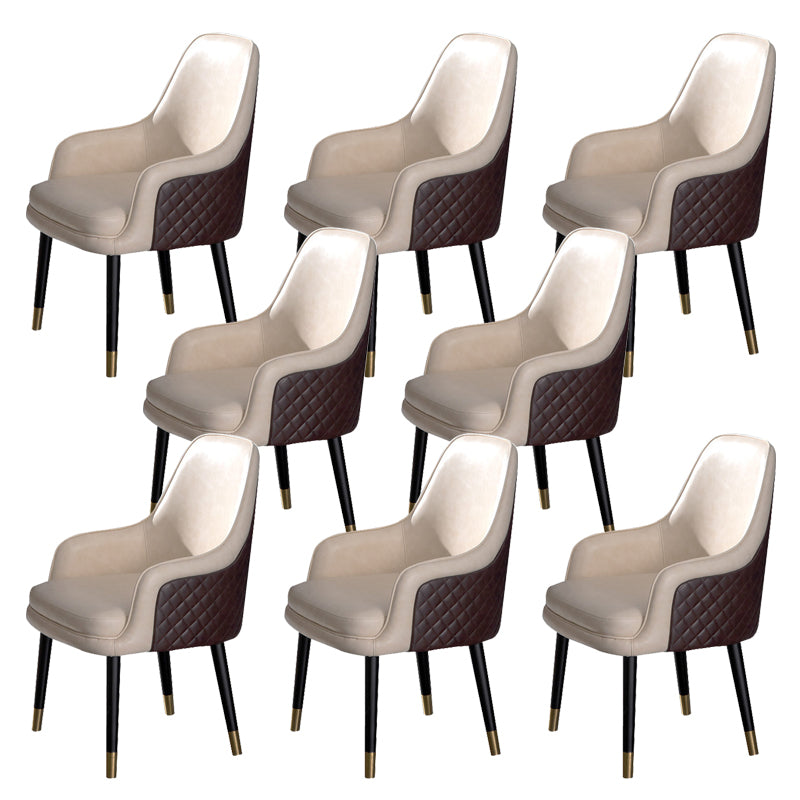Leather Arm Chair Glam Style Indoor Dining Chair for Dining Room