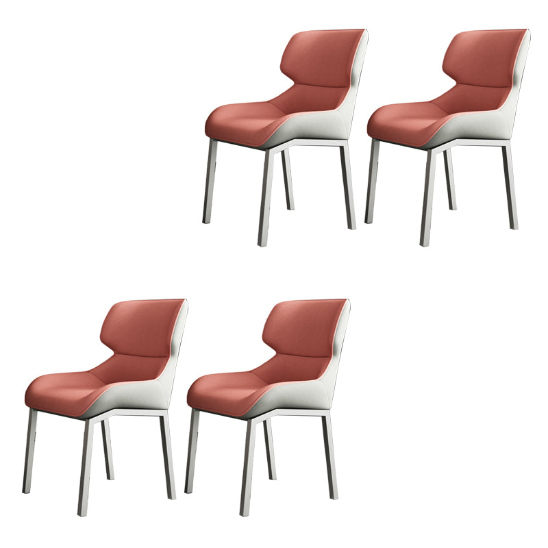 Glam Style Parsons Side Chair Metal Base Indoor Dining Chair