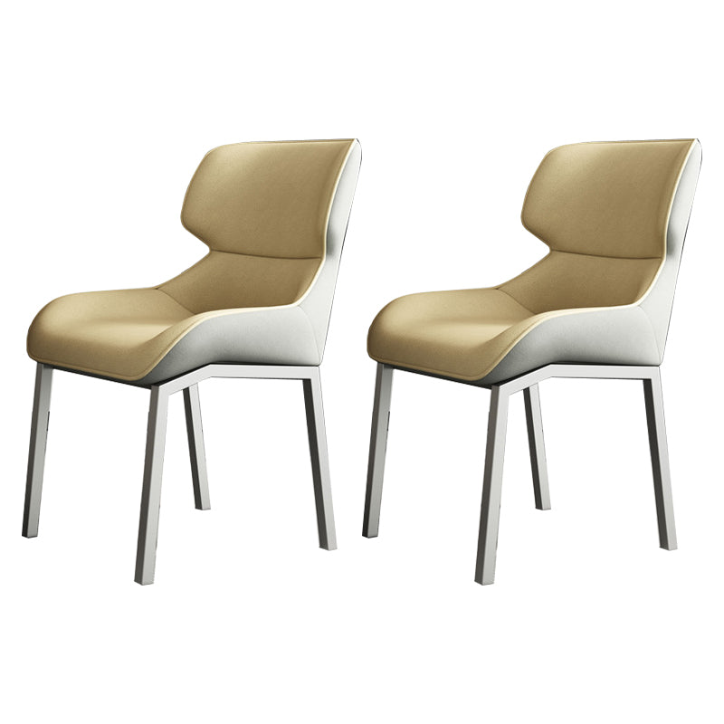 Glam Style Parsons Side Chair Metal Base Indoor Dining Chair