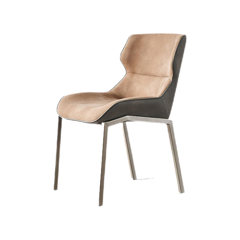 Glam Style Parsons Side Chair Metal Base Indoor Dining Chair