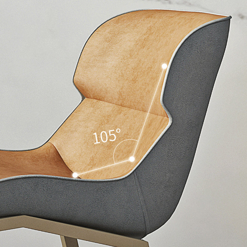 Glam Style Parsons Side Chair Metal Base Indoor Dining Chair