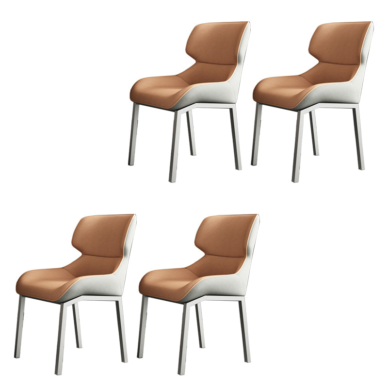 Glam Style Parsons Side Chair Metal Base Indoor Dining Chair