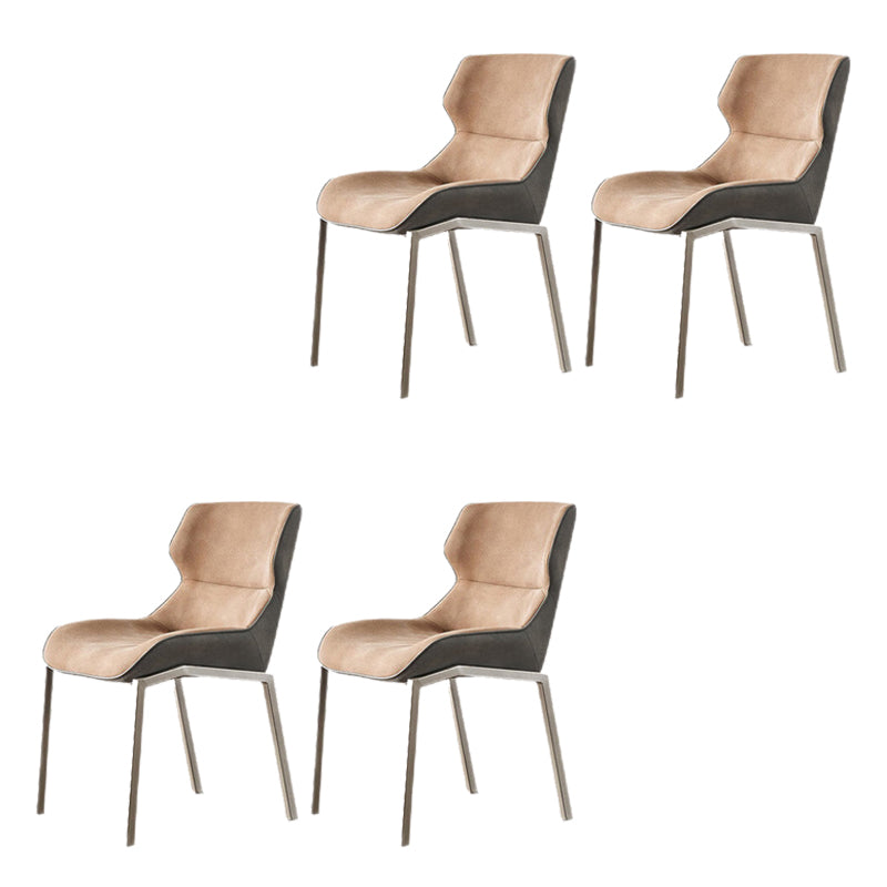 Glam Style Parsons Side Chair Metal Base Indoor Dining Chair