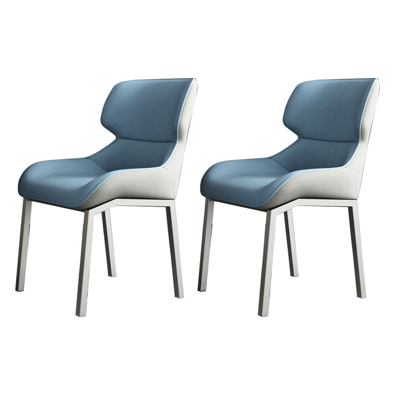 Glam Style Parsons Side Chair Metal Base Indoor Dining Chair