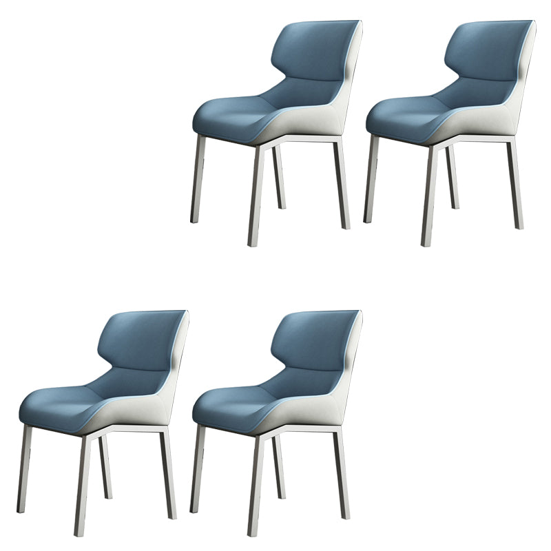 Glam Style Parsons Side Chair Metal Base Indoor Dining Chair