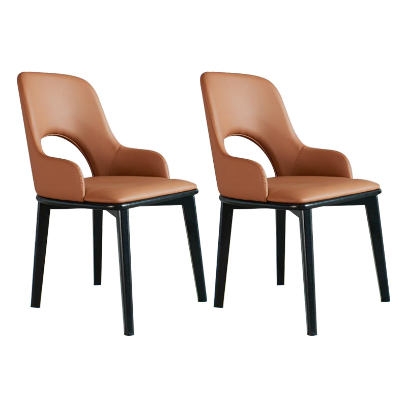 Open Back Home Dining Chair Wooden legs Arm Chair with Upholstered