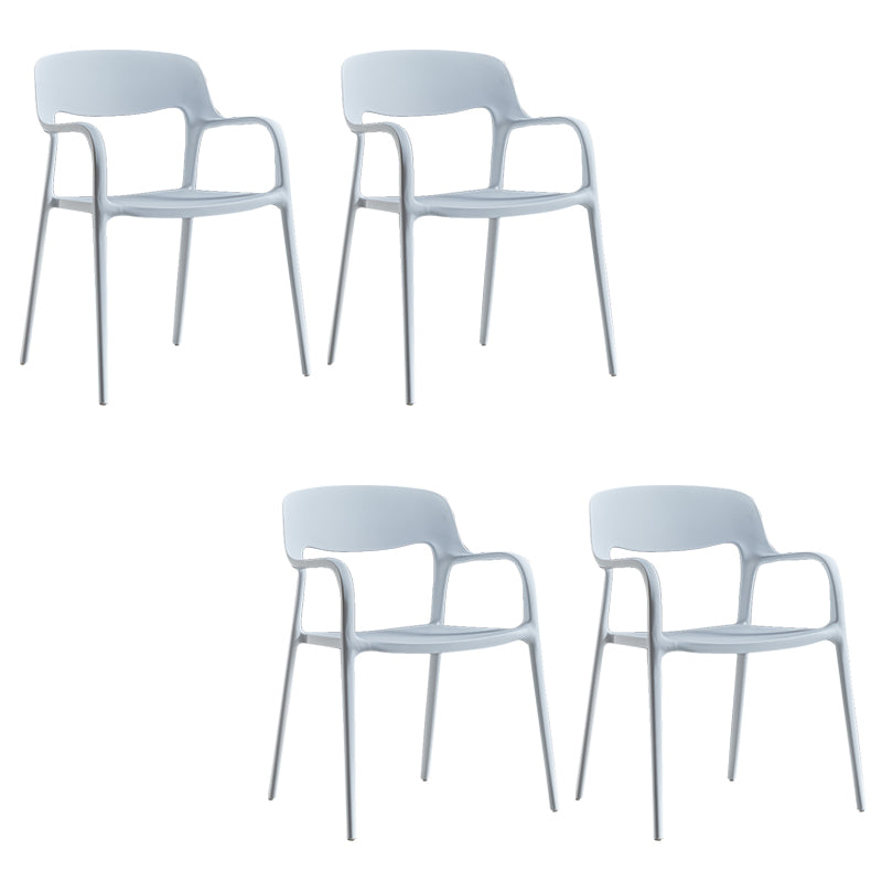 Open Back Dining Side Chair Dining Room Home Plastic Arm Chair