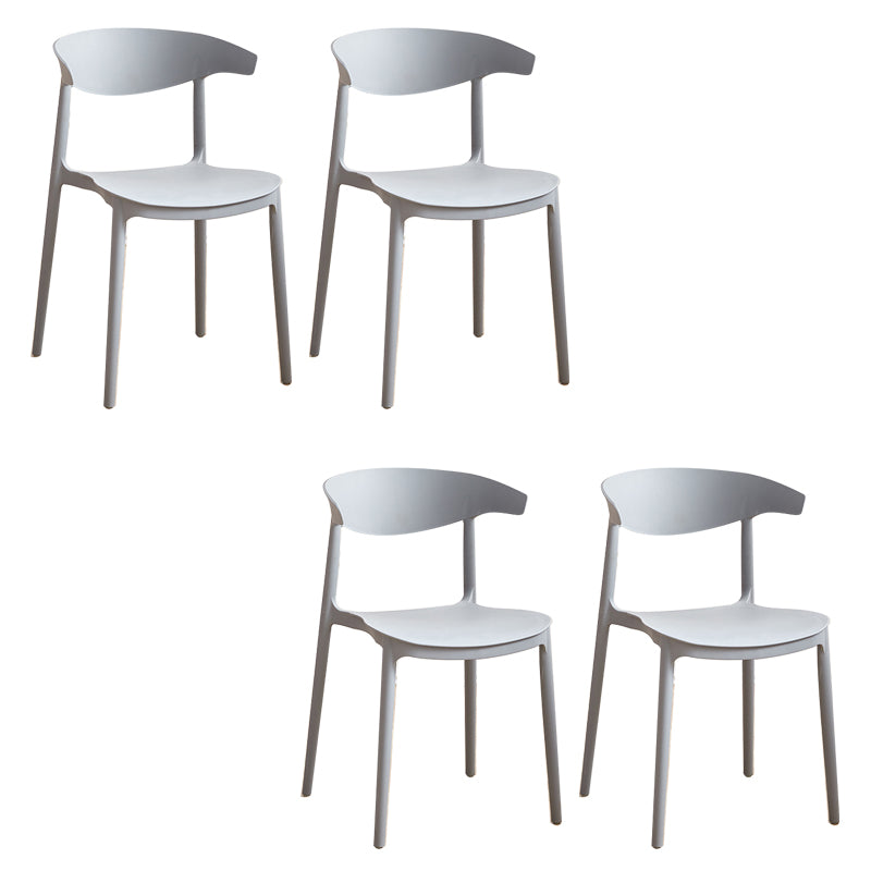 Dining Room Kitchen Dining Chair Open Back Plastic Side Chair