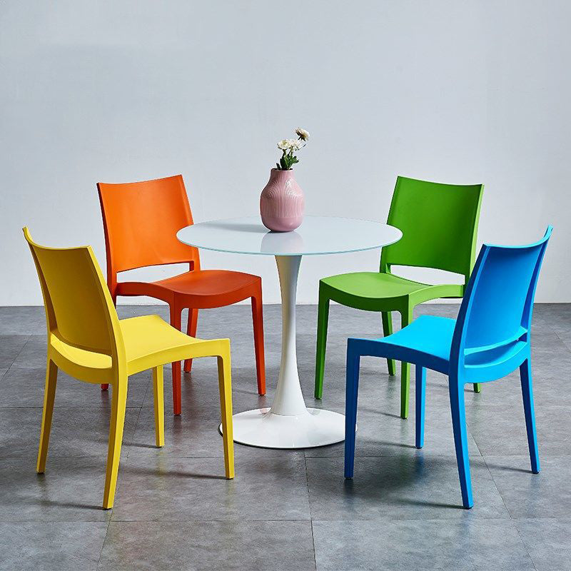 Dining Room Indoor Chair Plastic Armless Dining Accent Chair
