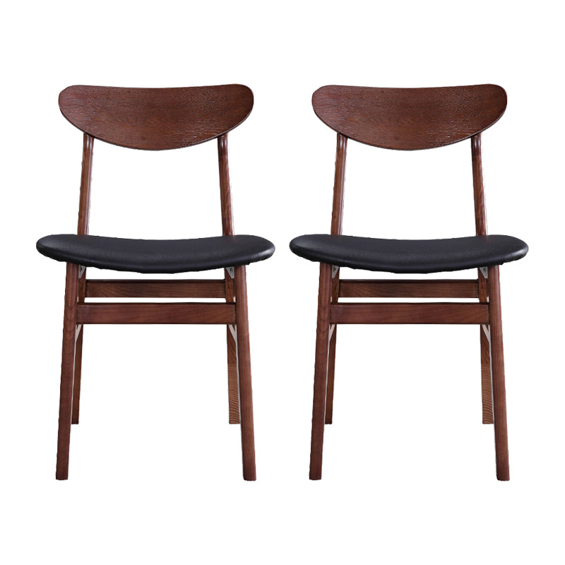 Modern Solid Wood Dining Chair Indoor-Outdoor Open Back Side Chair