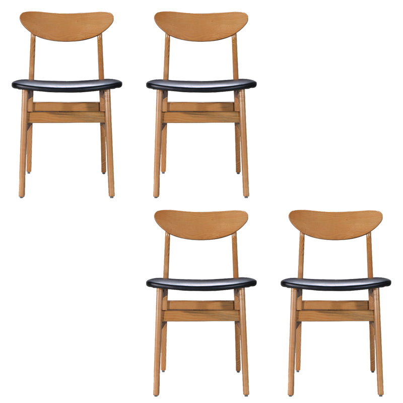 Modern Solid Wood Dining Chair Indoor-Outdoor Open Back Side Chair