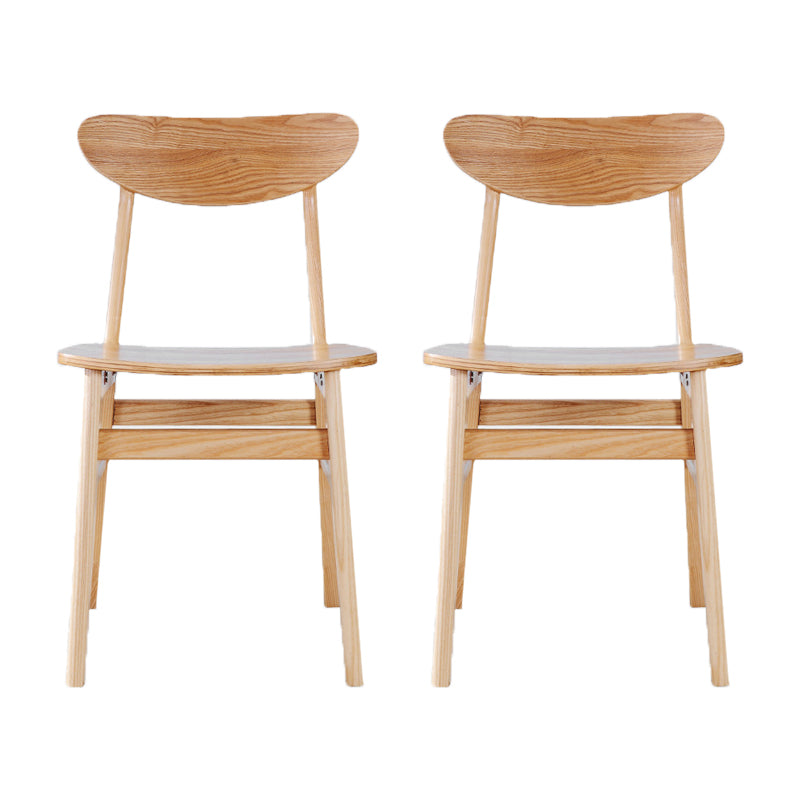 Modern Solid Wood Dining Chair Indoor-Outdoor Open Back Side Chair