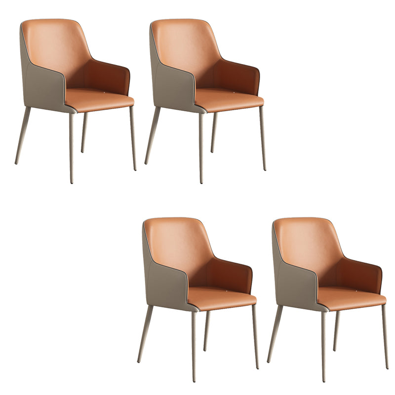 Contemporary PU Leather Dining Chairs Indoor Arm Chair with Upholstered
