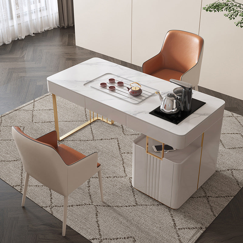 Contemporary PU Leather Dining Chairs Indoor Arm Chair with Upholstered