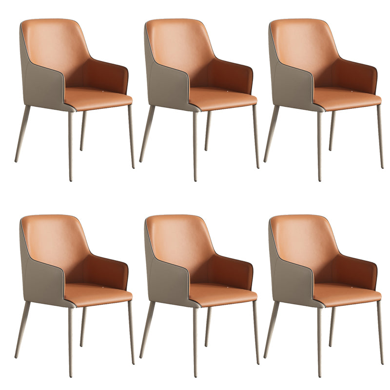 Contemporary PU Leather Dining Chairs Indoor Arm Chair with Upholstered