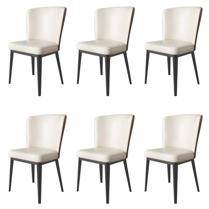 Upholstered Armless Dining Side Chair Wingback Chair in Beige