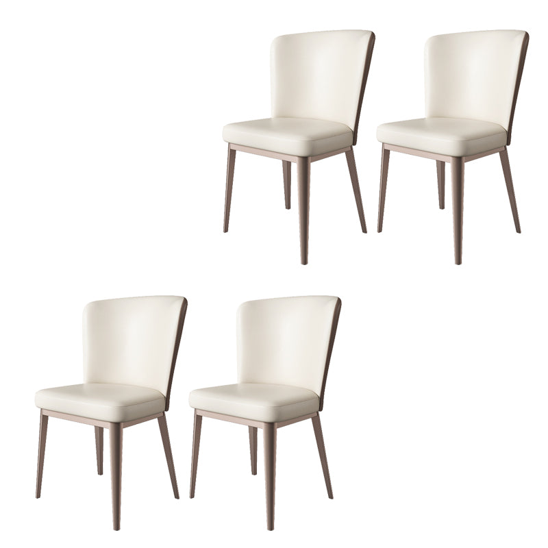 Upholstered Armless Dining Side Chair Wingback Chair in Beige