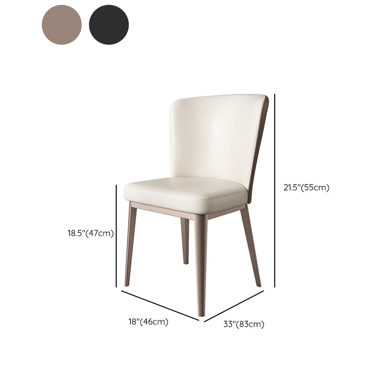 Upholstered Armless Dining Side Chair Wingback Chair in Beige