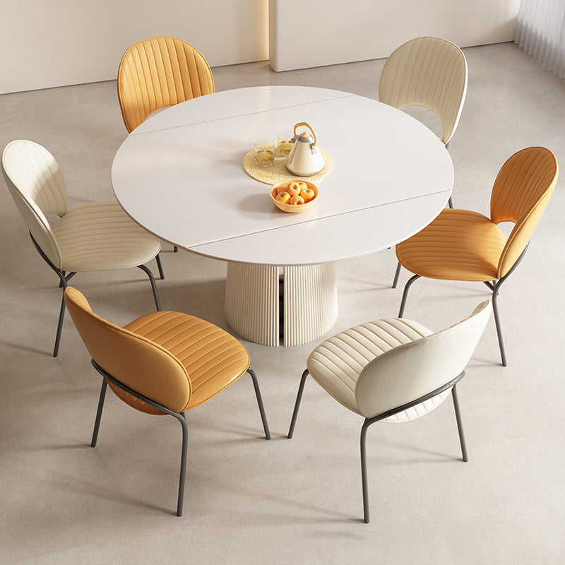 Indoor-Outdoor Curved Side Chair Open Back Dining Upholstered Chair