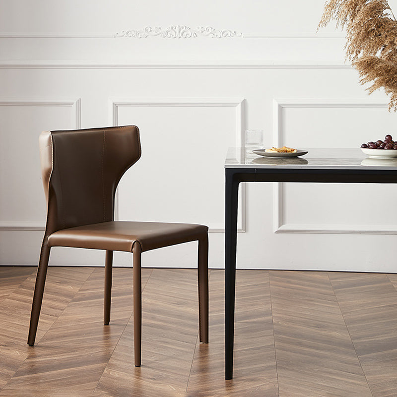 Dining Room Upholstered Chair Leather Kitchen Wingback Chair