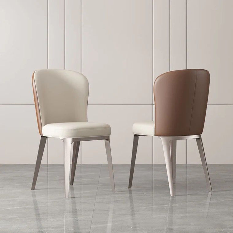 Kitchen Home Upholstered Dining Chair Leather Wingback Armless Chair