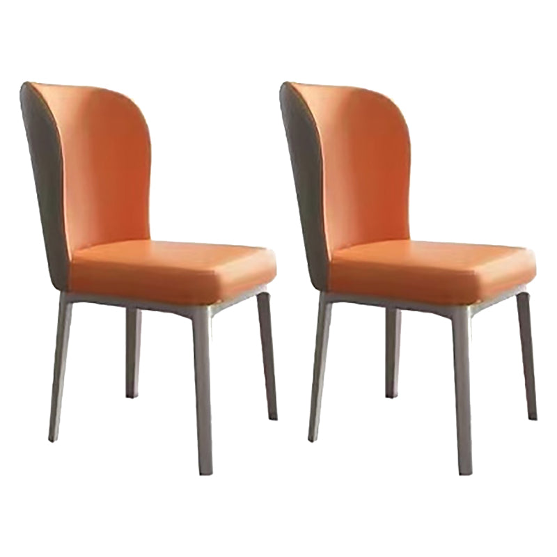 Kitchen Home Upholstered Dining Chair Leather Wingback Armless Chair