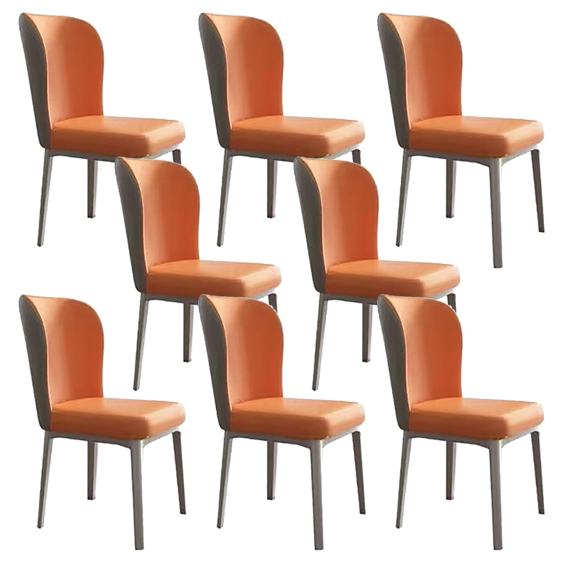 Kitchen Home Upholstered Dining Chair Leather Wingback Armless Chair