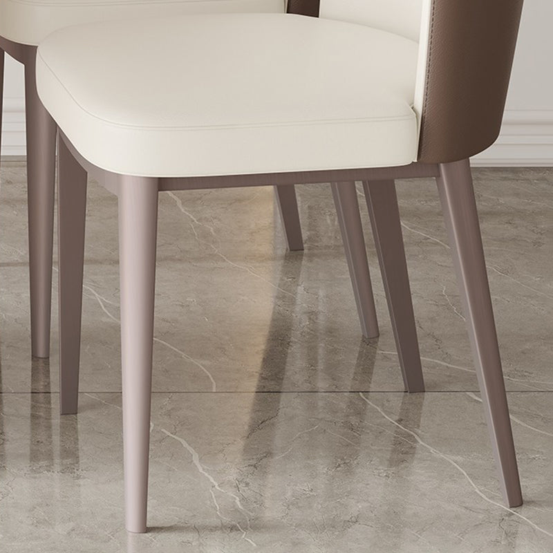 Kitchen Home Upholstered Dining Chair Leather Wingback Armless Chair