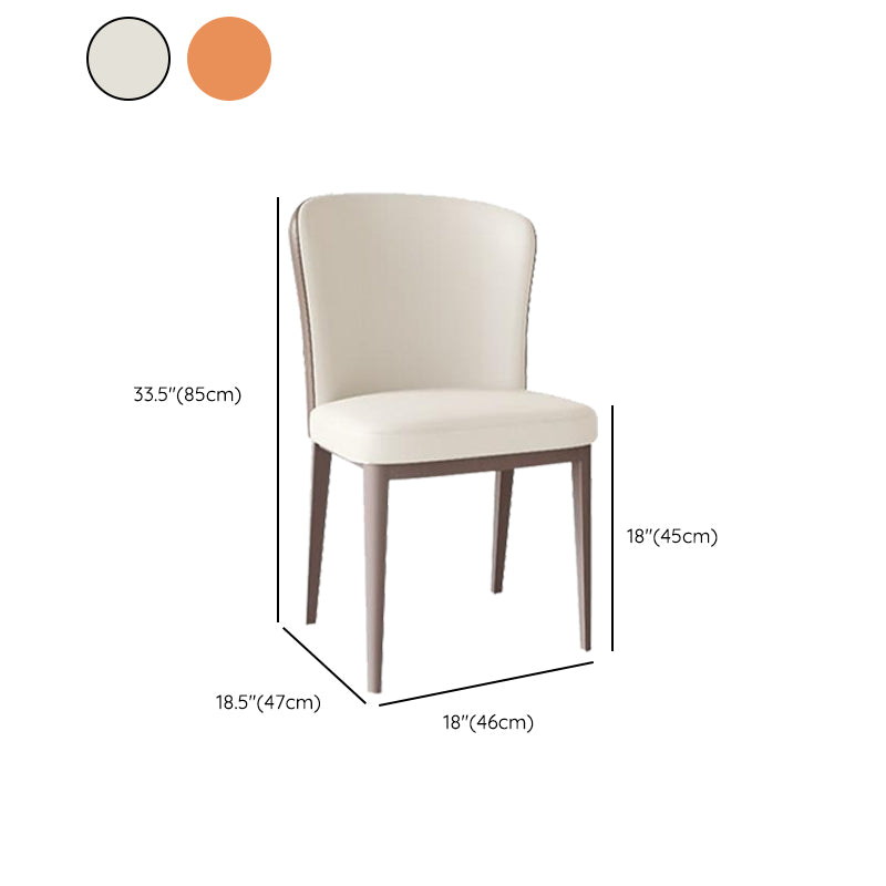 Kitchen Home Upholstered Dining Chair Leather Wingback Armless Chair
