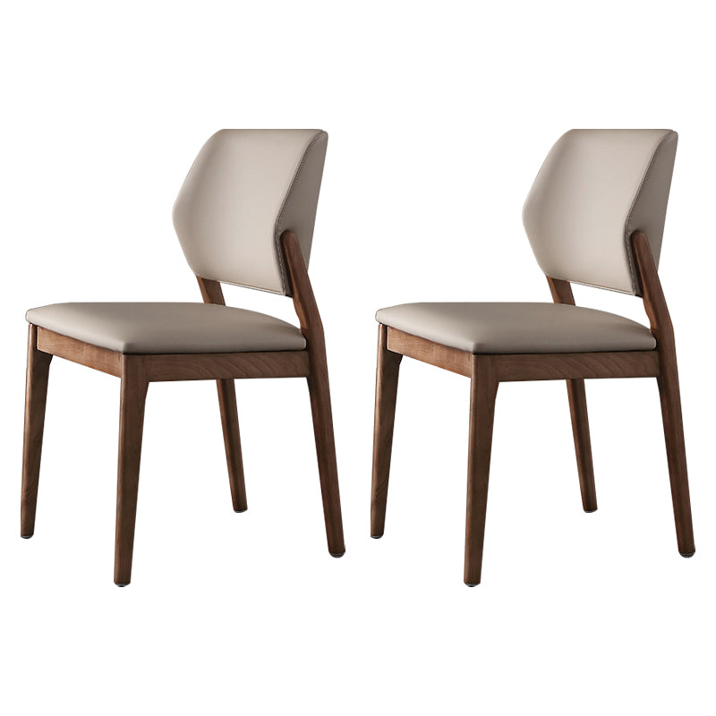 Solid Wood Contemporary Dining Chair Open Back Indoor Side Chair