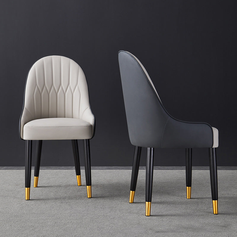 Dining Room Upholstered Chair Faux Leather Parsons Armless Chair