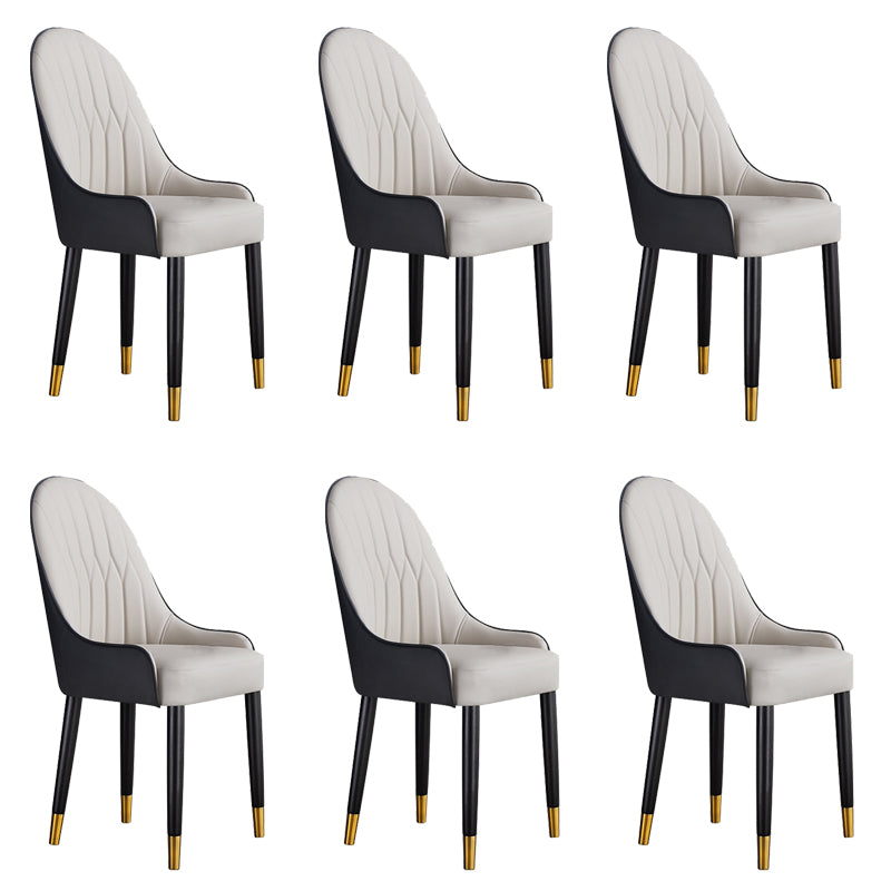 Dining Room Upholstered Chair Faux Leather Parsons Armless Chair