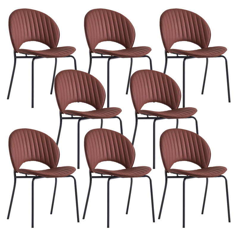 Contemporary Indoor Side Chair Open Back in Brown Dining Chair