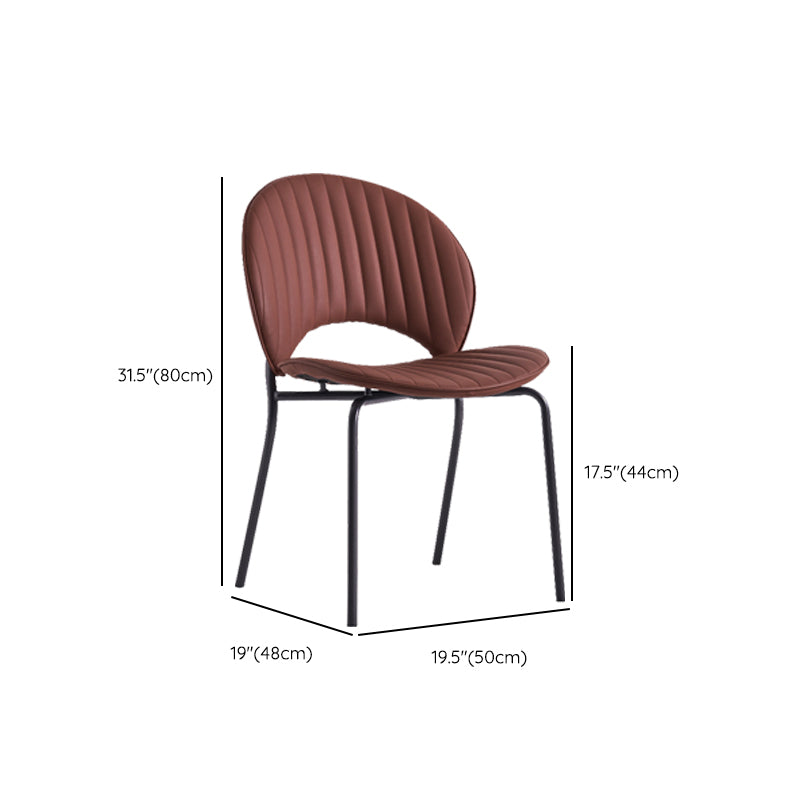 Contemporary Indoor Side Chair Open Back in Brown Dining Chair
