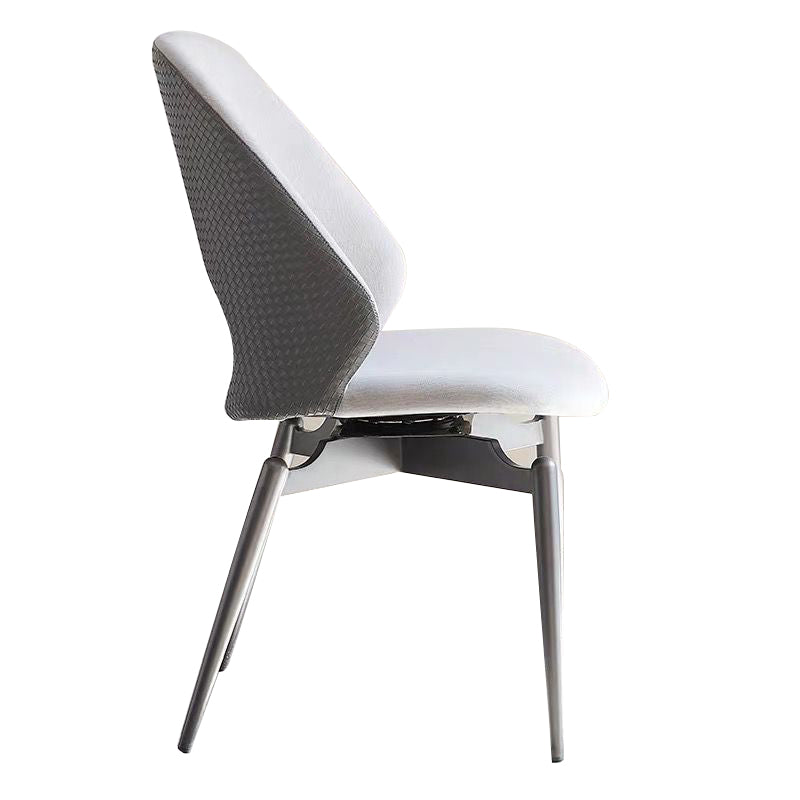 Open Back Dining Side Chair Modern Metal Base Indoor-Outdoor Chair