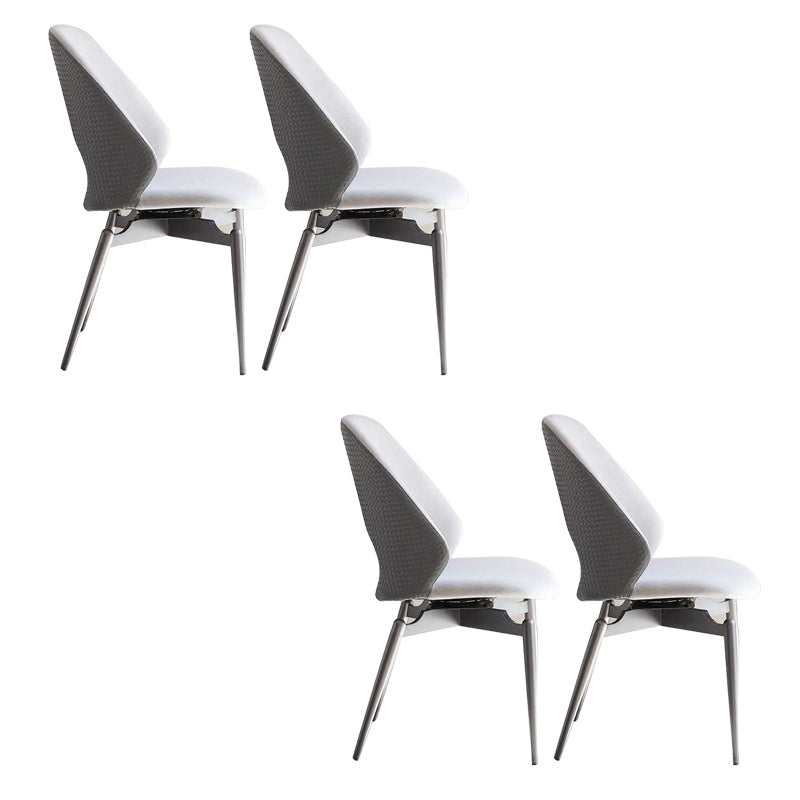 Open Back Dining Side Chair Modern Metal Base Indoor-Outdoor Chair