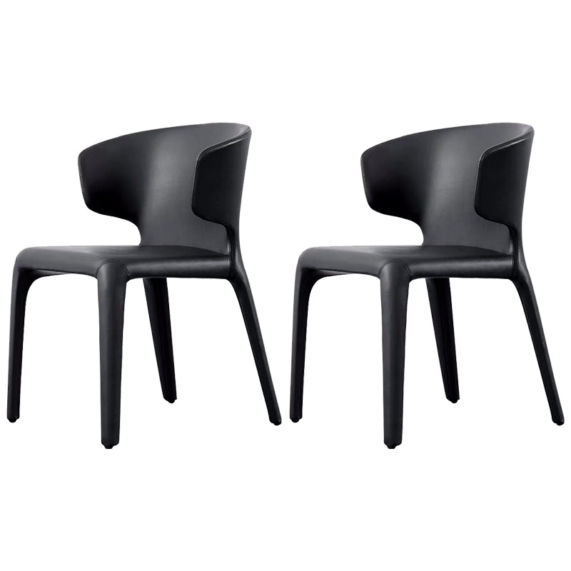 Faux Leather Dining Chair Wingback Side Chair with Upholstered