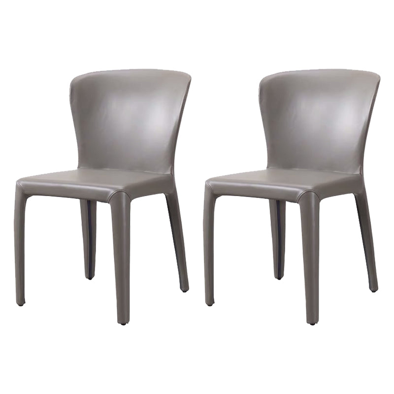 Faux Leather Dining Chair Wingback Side Chair with Upholstered