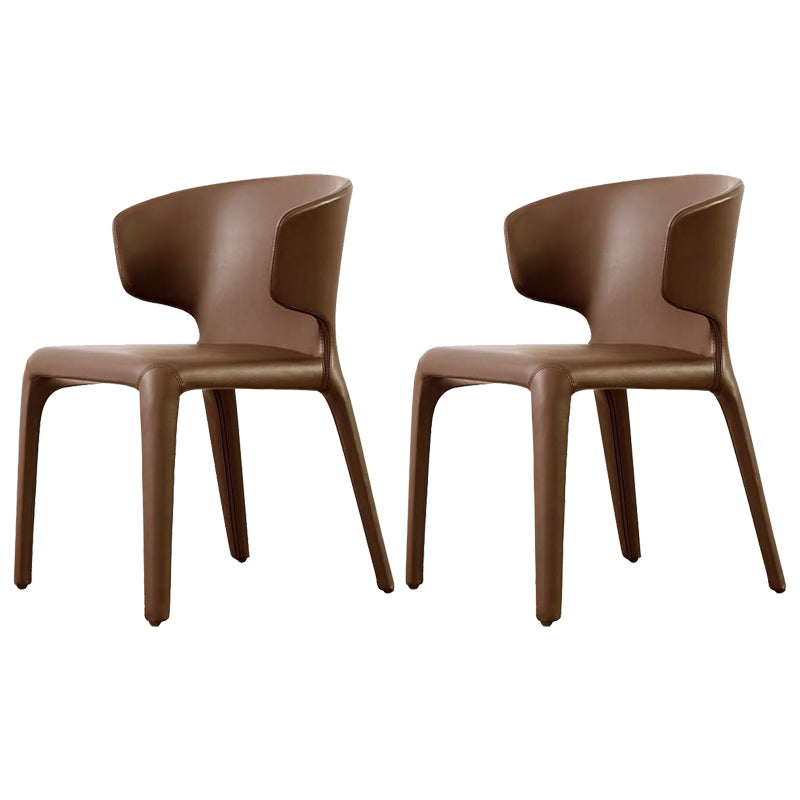 Faux Leather Dining Chair Wingback Side Chair with Upholstered