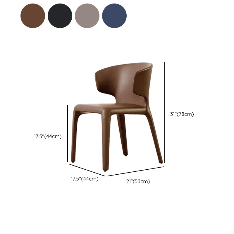 Faux Leather Dining Chair Wingback Side Chair with Upholstered