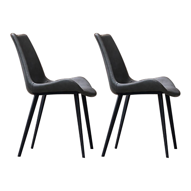 Home Dining Room Chair Armless Leather Chair with Upholstered