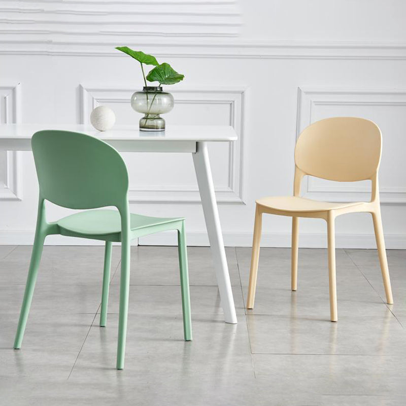 Home Kitchen Dining Armless Chair Open Back Side Plastic Chair